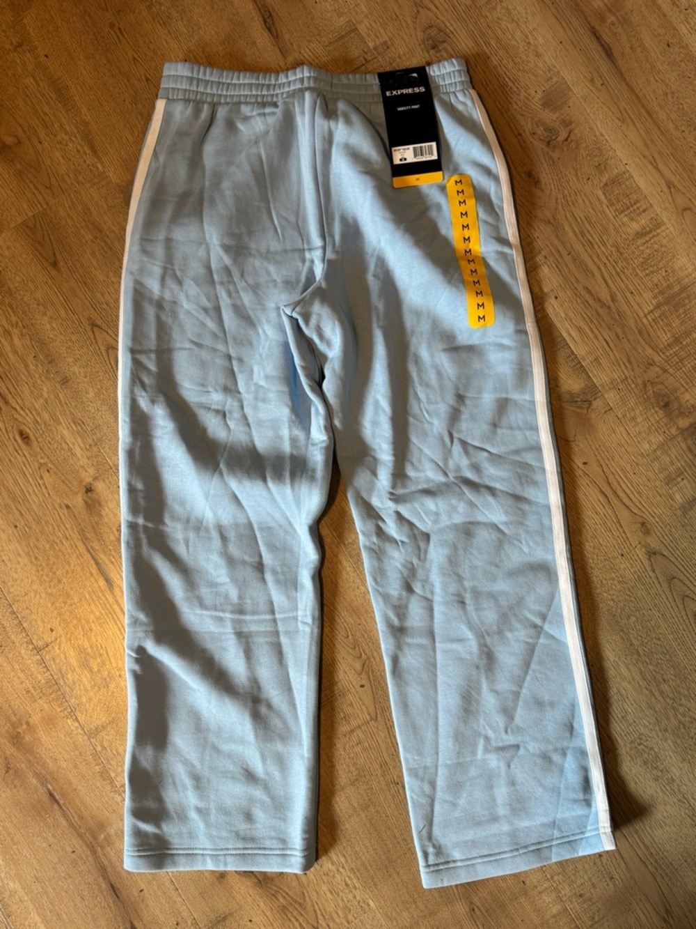 Express Light Blue Varsity Pants Stripe Wide Leg M NWT - Picture 6 of 7